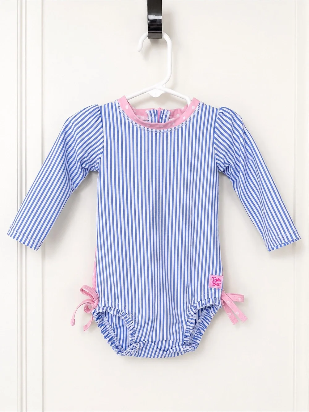 RuffleButts Long Sleeve Rash Guard Swimsuit 12-18 Months
